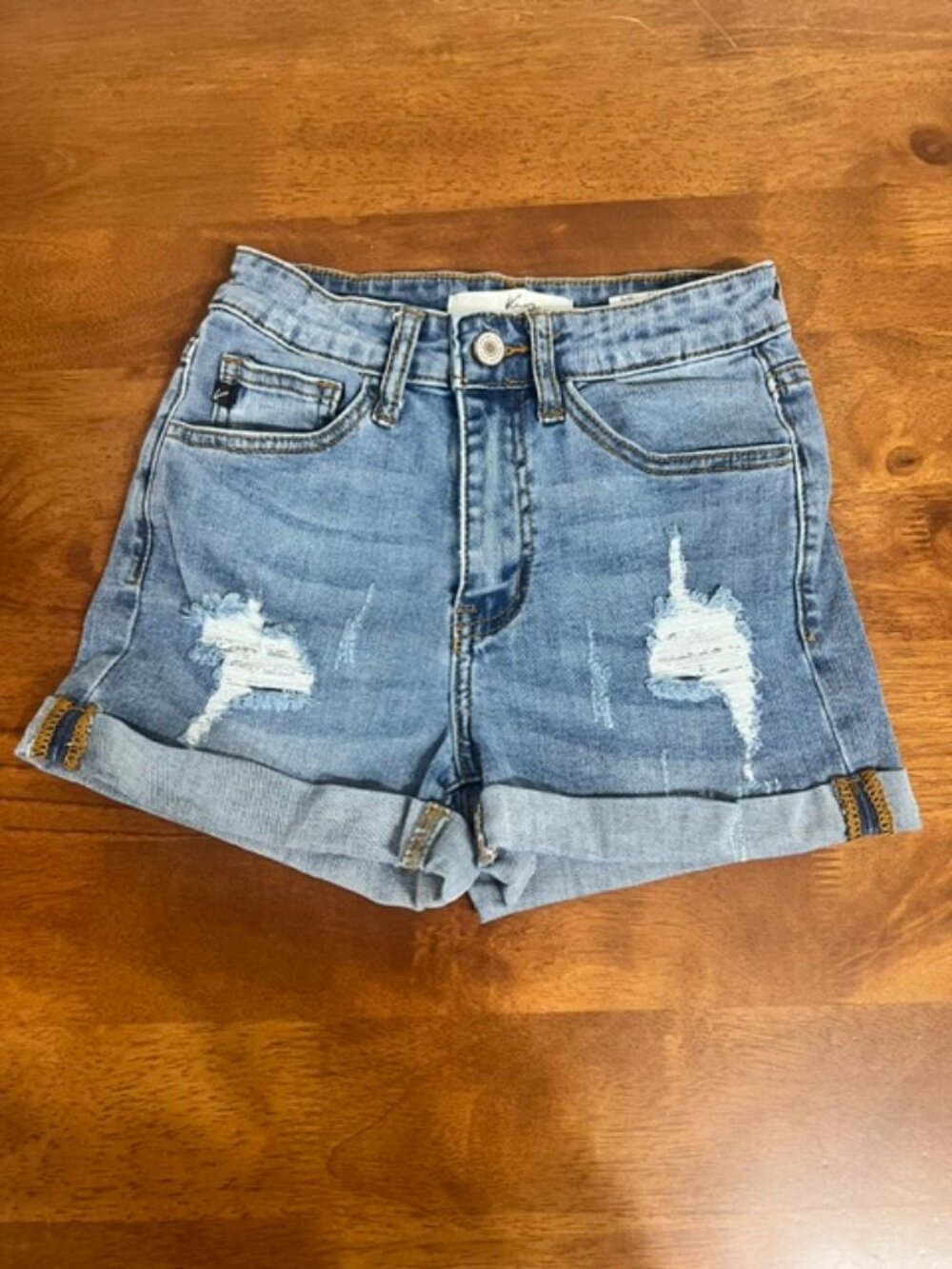 Womens Distressed Denim Shorts